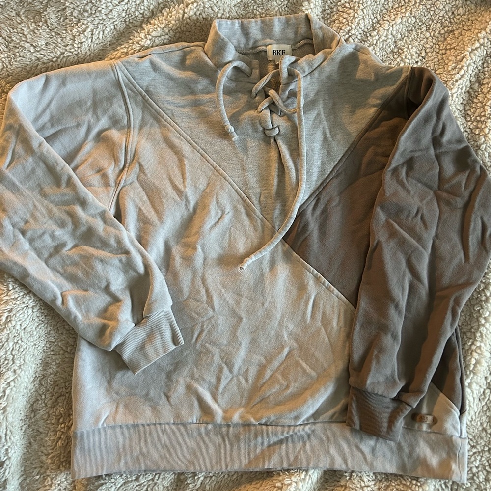 Gray Color Block Sweatshirt